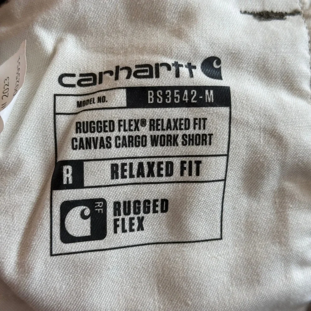 Carhartt Rugged Flex Cargo Work Shorts Mens 40 Moss Canvas Relaxed Fit BS3542